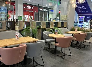 Производство барной стойки и нестандартной мебели для кафе-пекарни Cinnabon в ТРК Мозаика Фото 12