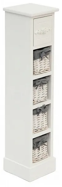Тумба с 4 корзинами и ящиком Secret De Maison FLORAL 5 ( mod. HX16-002NS ) paulownia, мдф, 20x20x85см, butter white (слоновая кость) фото 2