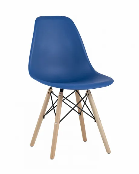Стул Eames Style DSW синий (разборный каркас)