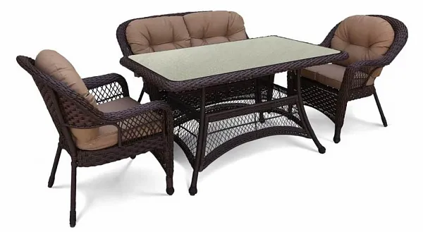 Комплект плетеной мебели T130/LV-520BB-Brown_Beige