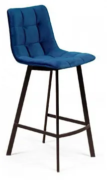 Стул полубарный UNO, бархат синий 29 / черный профиль