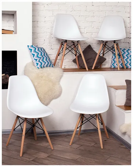 Стул Eames Style DSW белый (разборный каркас) фото 6
