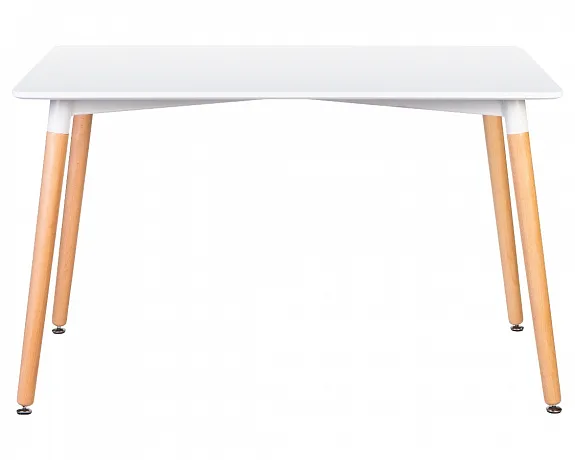 Стол обеденный SERRA WIDE (ножки светлый бук, столешница белая) фото 2