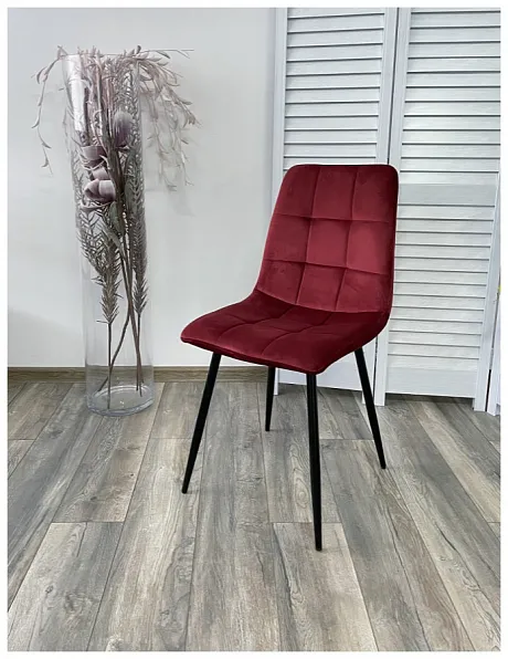 Стул BARI UF910-11 WINE RED, велюр / черный каркас фото 2