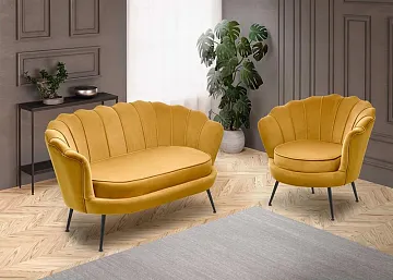 Софа Halmar AMORINITO 2 XL (горчичный/золотой)