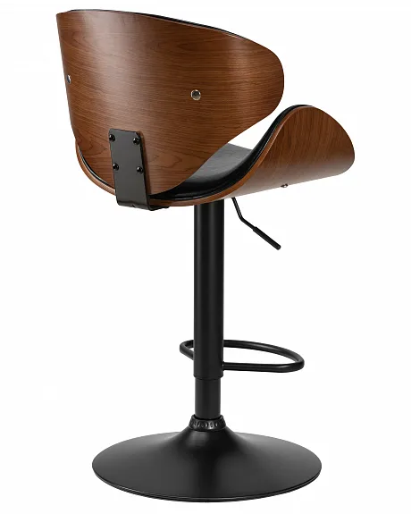 Стул барный KARTER BLACK (коричневый орех дерево (BWW), черный PU) фото 5