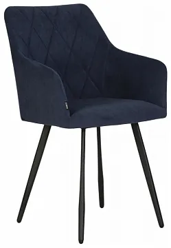 Стул ROBY ЭМАЛЬ ЧЕРНЫЙ МУАР велюр Catania Dark Blue