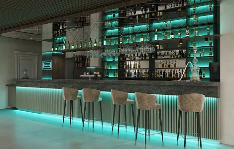 Дизайн-проект барной стойки для кальянной White Star Lounge