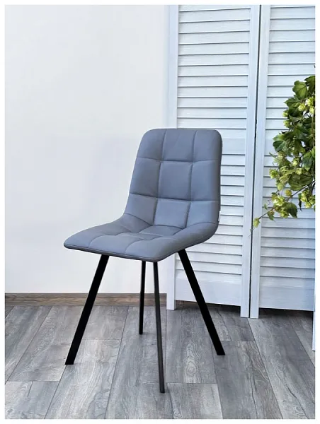 Стул CHILLI-Q SQUARE Oracul 965 Серый, экокожа PU / черный каркас, фото 5