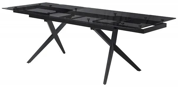 Стол ADRIA 160 SMOKED BLACK GLASS Дымчато-черное стелко/ черный каркас, ®DISAUR фото 7