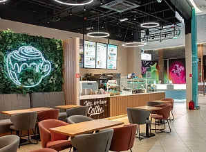 Барная стойка и мебель для кафе пекарни Cinnabon в ТРК «Лето» Санкт-Петербург Фото 67