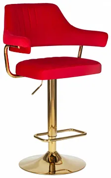 Стул барный CHARLY GOLD красный велюр MJ9-45