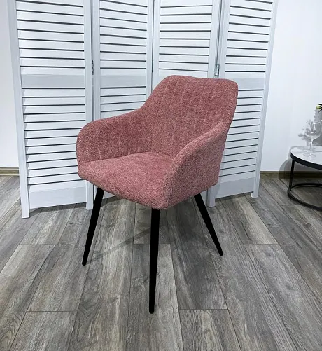 Стул BRANDY WZ2042-11 брусничный фактурный велюр/ черный каркас фото 6