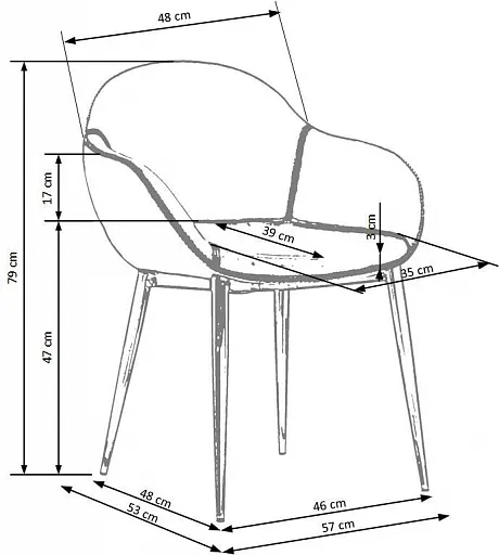 Стул HALMAR K304 серо-коричневый фото 11