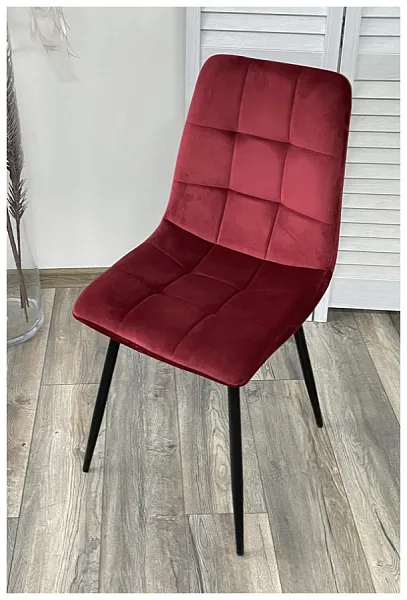 Стул BARI UF910-11 WINE RED, велюр / черный каркас фото 3