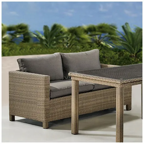 Комплект плетеной мебели T256B/S59B-W65 Light brown фото 2