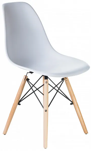 Стул DSW ножки светлый бук, цвет белый W-02 фото 3