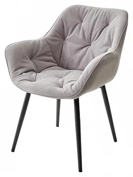Стул БЕЙЛИС Bugatti 24 серый, велюр / черный каркас 