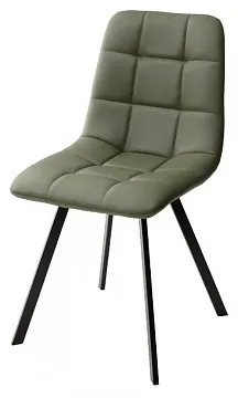 Стул CHILLI SQUARE HK017-22 серо-эвкалиптовый, PU/ черный каркас