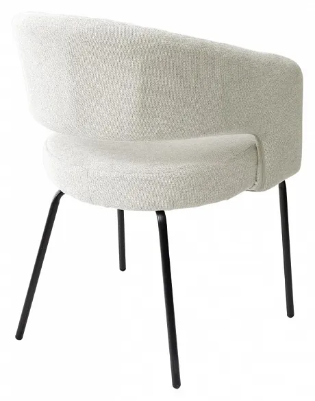 Стул SNUG WZ2042-01 молочный фактурный велюр/ черный каркас фото 2
