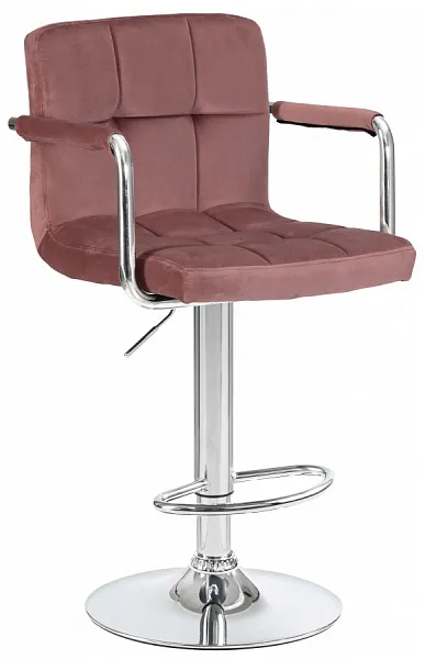Стул барный KRUGER ARM пудрово-розовый велюр MJ9-32 фото 2
