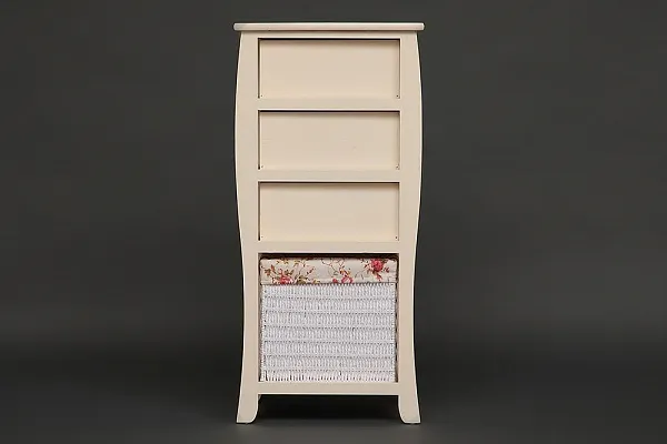 Тумба с корзиной и 3 ящиками Secret De Maison ARC 3 (mod. HX16-828 S ) paulownia, мдф, 86x40x30см, butter white (слоновая кость) фото 6