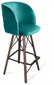 Стул барный SHT-ST33-1/S80 альпийский бирюзовый/темный орех/черный