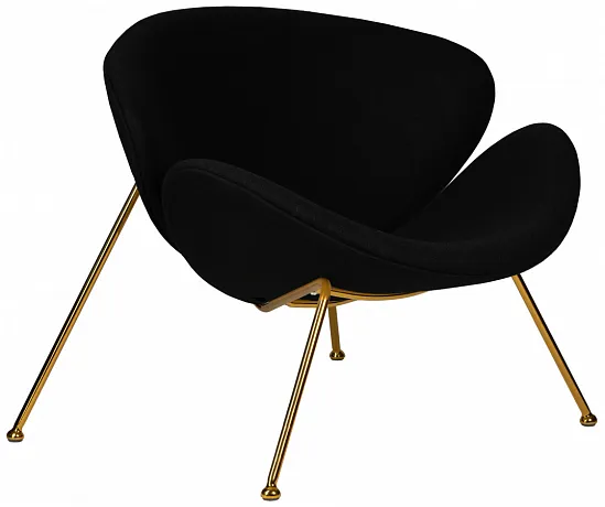 Кресло дизайнерское EMILY (черный ткань AF9, золотое основание) фото 3