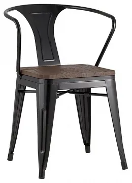 Стул TOLIX ARM WOOD с подлокотниками черный