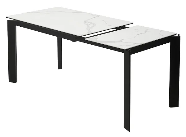 Стол CORNER 120 HIGH GLOSS STATUARIO керамика, стекло/ черный каркас, ®DISAUR фото 4