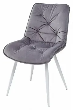 Стул MONACO UF910-05 DARK GREY, велюр/белый каркас