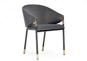 Стул на металлокаркасе Molton gray / black / gold