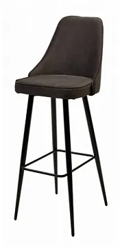 Барный стул NEPAL-BAR ГРАФИТ #14, велюр/ черный каркас (H=78cm)