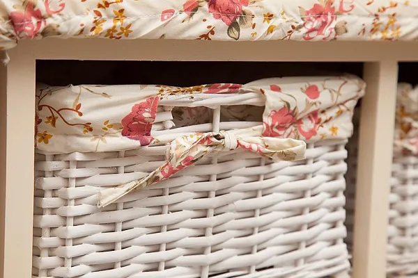 Гладильный комод с 3-я корзинами Secret De Maison CAMPANARD ( mod. PE-03 ) paulownia, мдф, 64x35x83см, butter white (слоновая кость), ткань -розочки фото 7