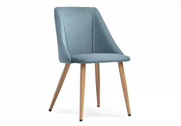 Стул Morgan  light blue / wood