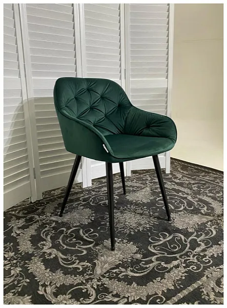 Стул BREEZE BLUVEL-78 GREEN, велюр / черный каркас, велюр фото 5