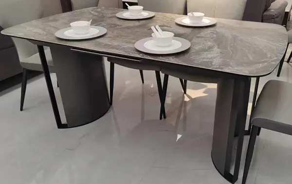 Стол RASMUS 160 KL-80 Серый мрамор, итальянская керамика / черный каркас, ®DISAUR фото 2