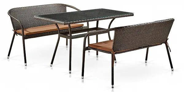 Комплект мебели из иск. ротанга T286A/S139A-W53 Brown