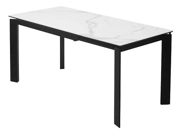 Стол CORNER 120 MATTE STATUARIO Белый мрамор матовый керамика, стекло/ черный каркас, ®DISAUR фото 6