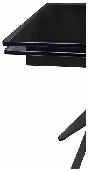 Стол ADRIA 160 SMOKED BLACK GLASS Дымчато-черное стелко/ черный каркас, ®DISAUR фото 4