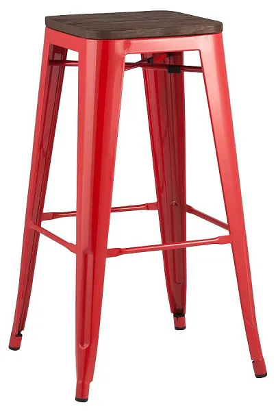 Стул барный TOLIX WOOD красный глянцевый