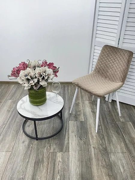 Стул TINTIN BLUVEL-40 BEIGE / белый каркас фото 4