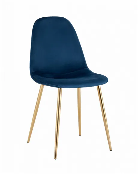 Стул Валенсия SN велюр темно-синий золотые ножки