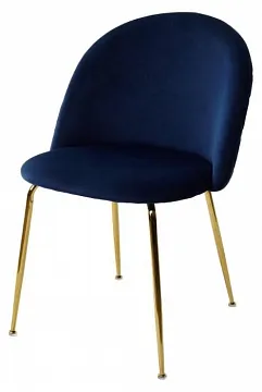 Стул PRESLEY BLUVEL-86 NAVY BLUE / золотой каркас