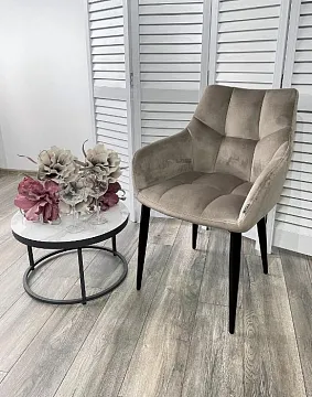 Стул HECTOR BLUVEL-40 BEIGE, велюр/ черный каркас
