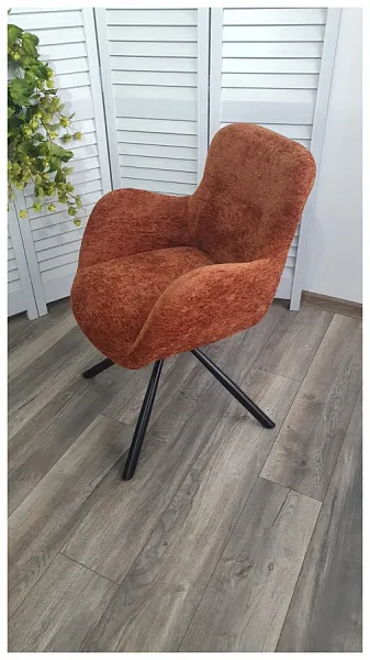 Стул KAROL 180 градусов поворот 3018-09 терракотовый, шенилл фото 3