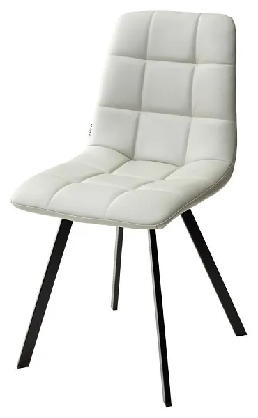 Стул CHILLI SQUARE HK017-03 светло-серый, PU/ черный каркас