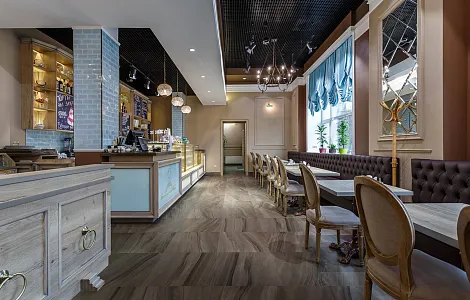 Производство мебели и стойки бара для ресторана Ванильное небо в БЦ «Baker Plaza»