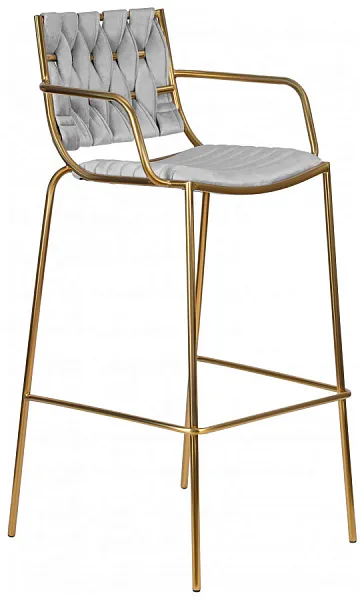 Стул барный  MILLER GOLD (светло-серый велюр (135-37)) фото 3