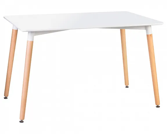 Стол обеденный SERRA WIDE (ножки светлый бук, столешница белая)